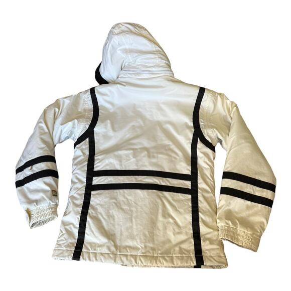 Spyder For Girls white & black ski snowboard coat removable fur hood aged 12-14 - Picture 5 of 15